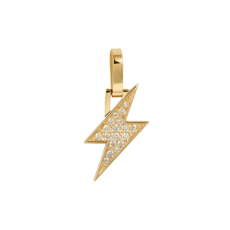 18K Solid Gold Diamond Lightning Pendant - Men's & Women's Jewelry - APORRO