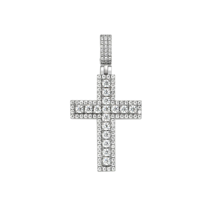 Women's Iced Double Layered Cross Pendant