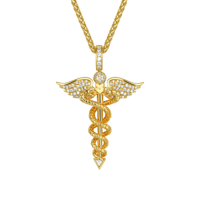 Moissanite Staff of Hermes Pendant