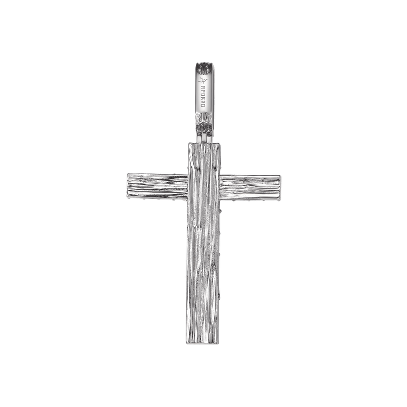 White And Rose Gold Moissanite Small Crucifixion of Jesus Pendant - APORRO