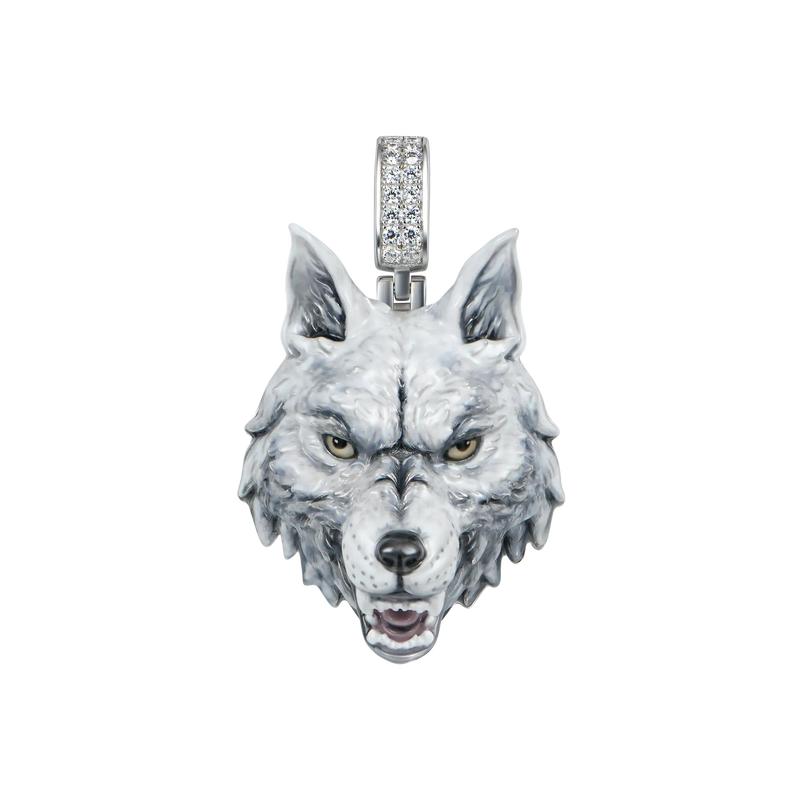 Fearless Wolf Enamel Miniature Pendant - APORRO
