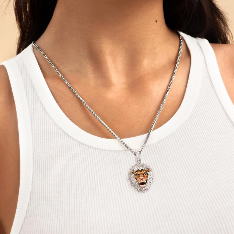 Fearless Lion Enamel Miniature Pendant - APORRO