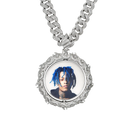 Custom Rotating Double Sided Moissanite Thorns Photo Necklace Pendant