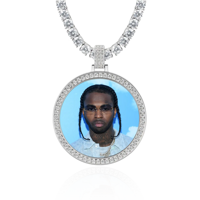 Custom Moissanite Photo Pendant
