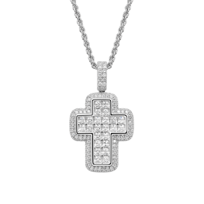 Radiant Cut Cross Pendant