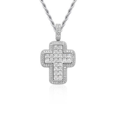 Radiant Cut Cross Pendant