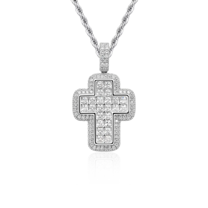 Radiant Cut Cross Pendant