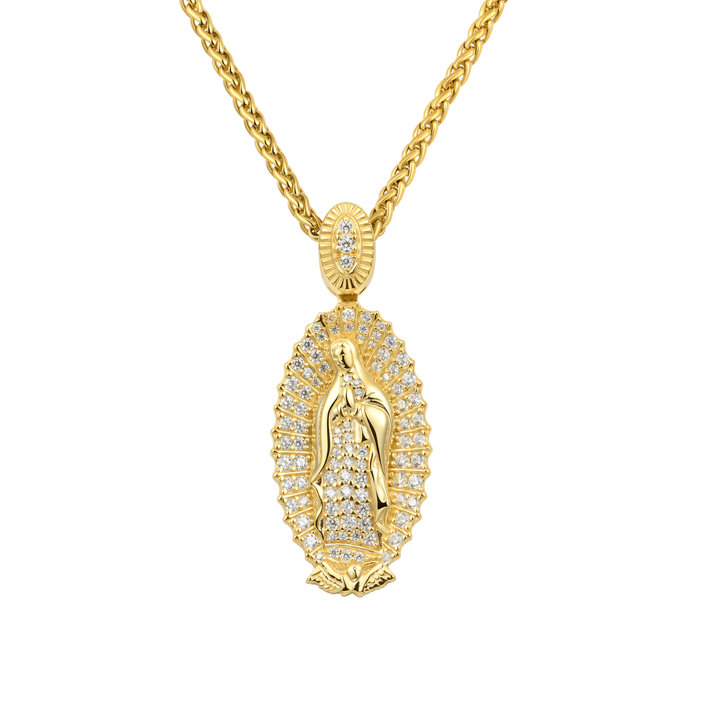 9ct Gold Filled Madonna Goddess Pendant Necklace – Blessed Virgin Mary – 50cm Chain