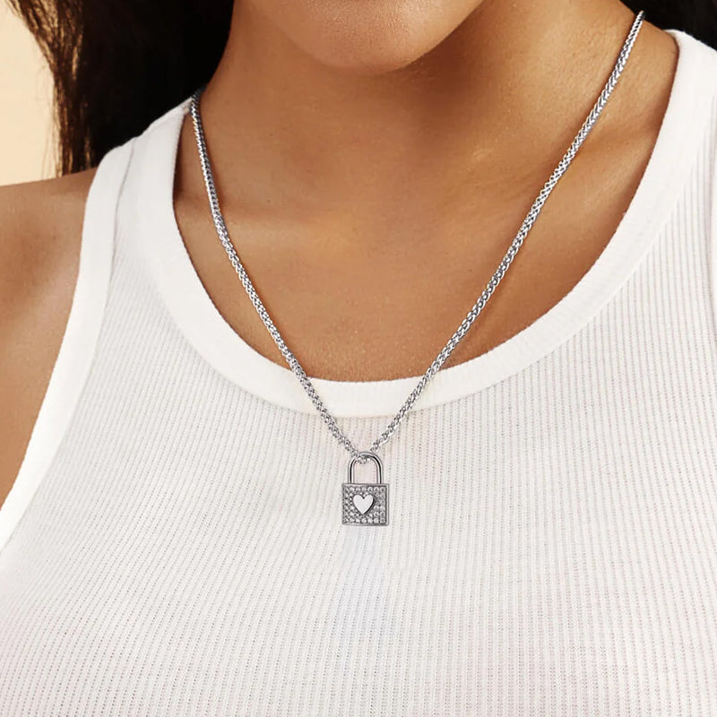 ESSENTIALS Heart Themed Lock Pendant - APORRO