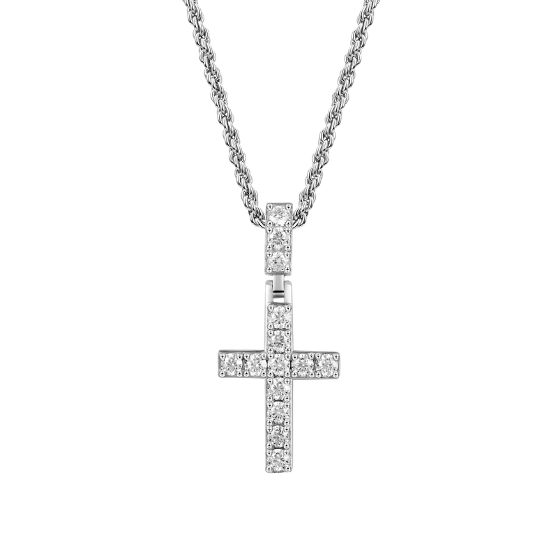 Moissanite Tennis Cross Pendant - APORRO