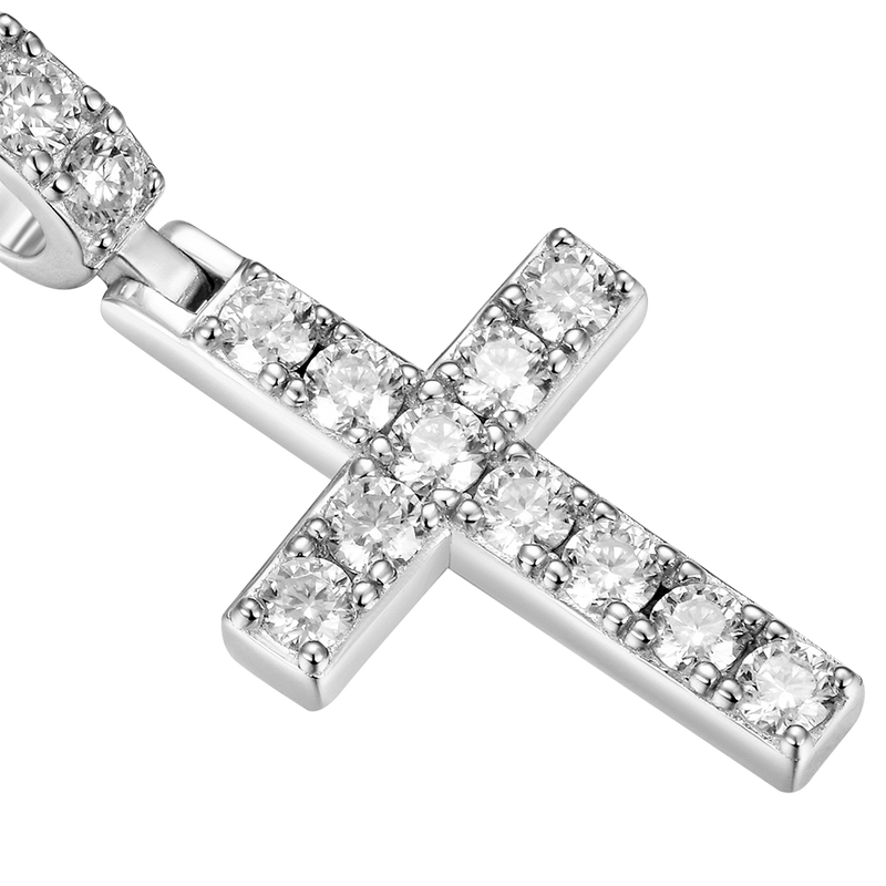 Moissanite Tennis Cross Pendant - APORRO