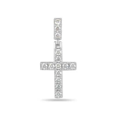 Solid Tennis Cross Pendant - Small