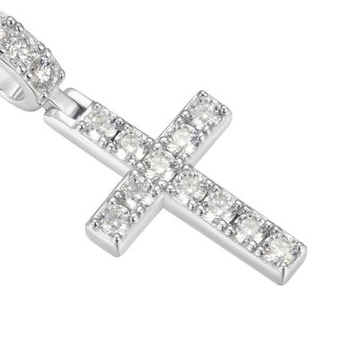 Solid Tennis Cross Pendant - Small
