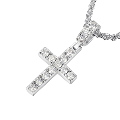 Solid Tennis Cross Pendant - Small