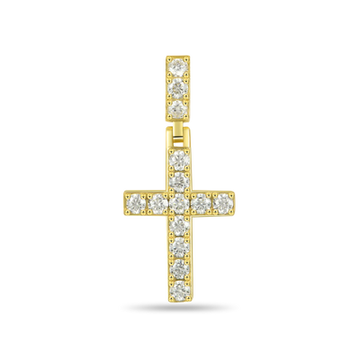 Solid Tennis Cross Pendant - Small