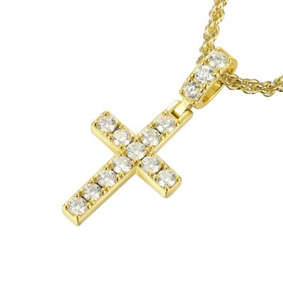 Solid Tennis Cross Pendant - Small