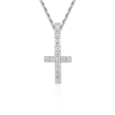 Solid Tennis Cross Pendant - Small