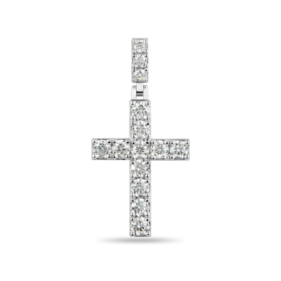 Solid Tennis Cross Pendant - Medium