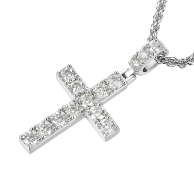 Solid Tennis Cross Pendant - Medium