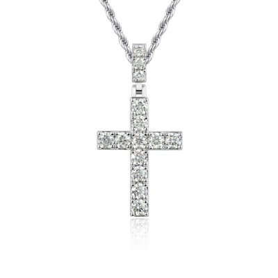 Solid Tennis Cross Pendant - Medium