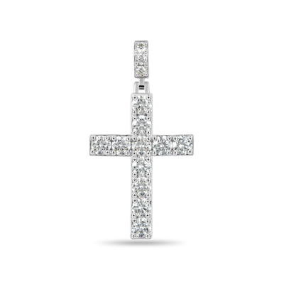 Solid Tennis Cross Pendant - Large