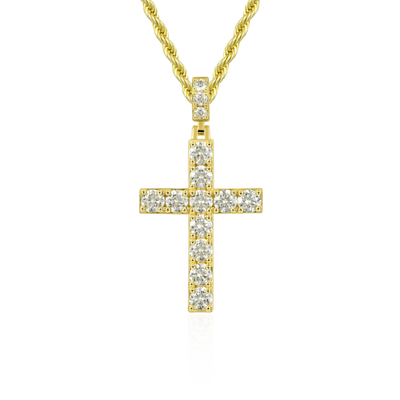 Solid Tennis Cross Pendant - Large