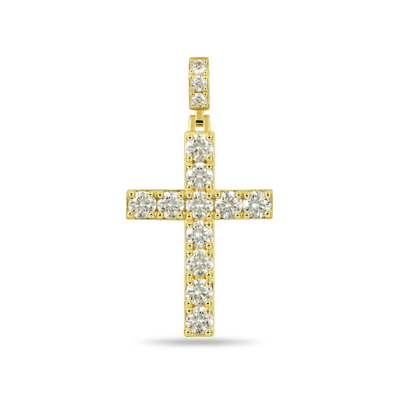 Solid Tennis Cross Pendant - Large