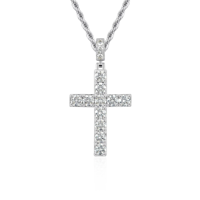 Solid Tennis Cross Pendant - Large