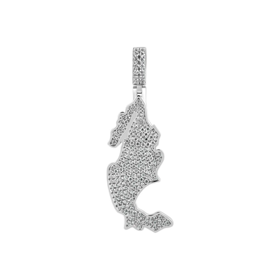 Moissanite Round Cut Map of Mexico Pendant