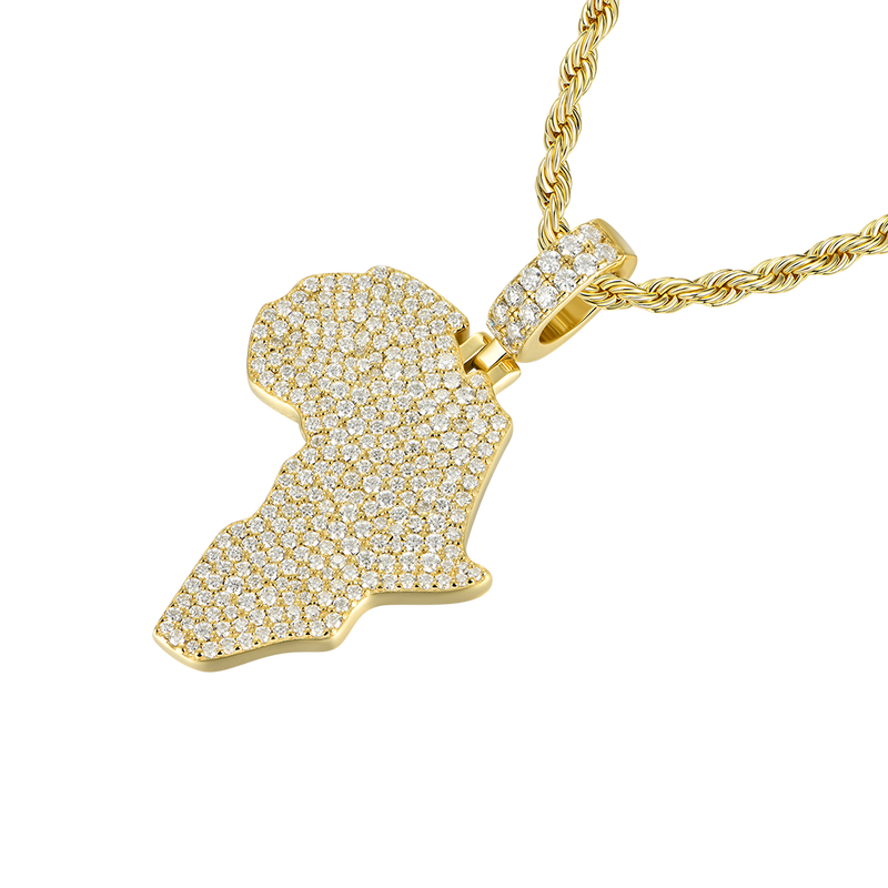 Moissanite Map of Africa Pendant - APORRO