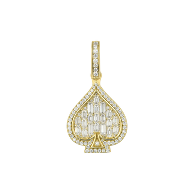 Moissanite Emerald Cut Spade Pendant