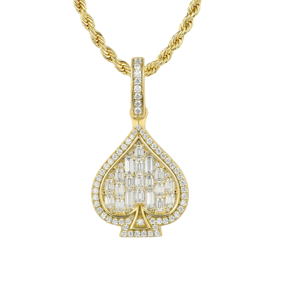 Moissanite Emerald Cut Spade Pendant