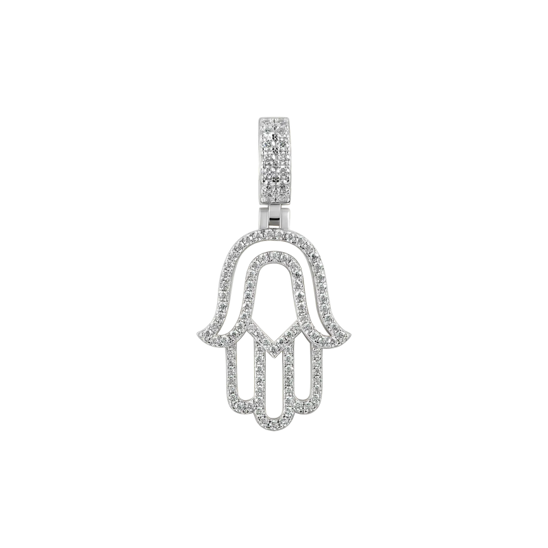 Round Cut Hollow Hamsa Pendant - APORRO