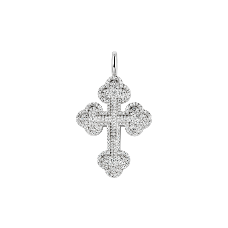 Moissanite Double-Layered Bottoni Cross Pendant - APORRO