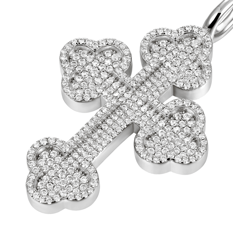 Moissanite Double-Layered Bottoni Cross Pendant - APORRO