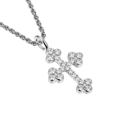 Moissanite Bottoni Cross Pendant