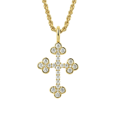 Moissanite Bottoni Cross Pendant