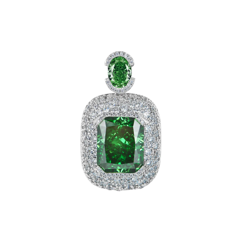 Crushed Ice Emerald Cut Pendant - APORRO