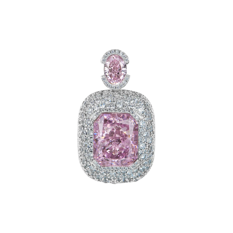 Crushed Ice Emerald Cut Pendant - APORRO