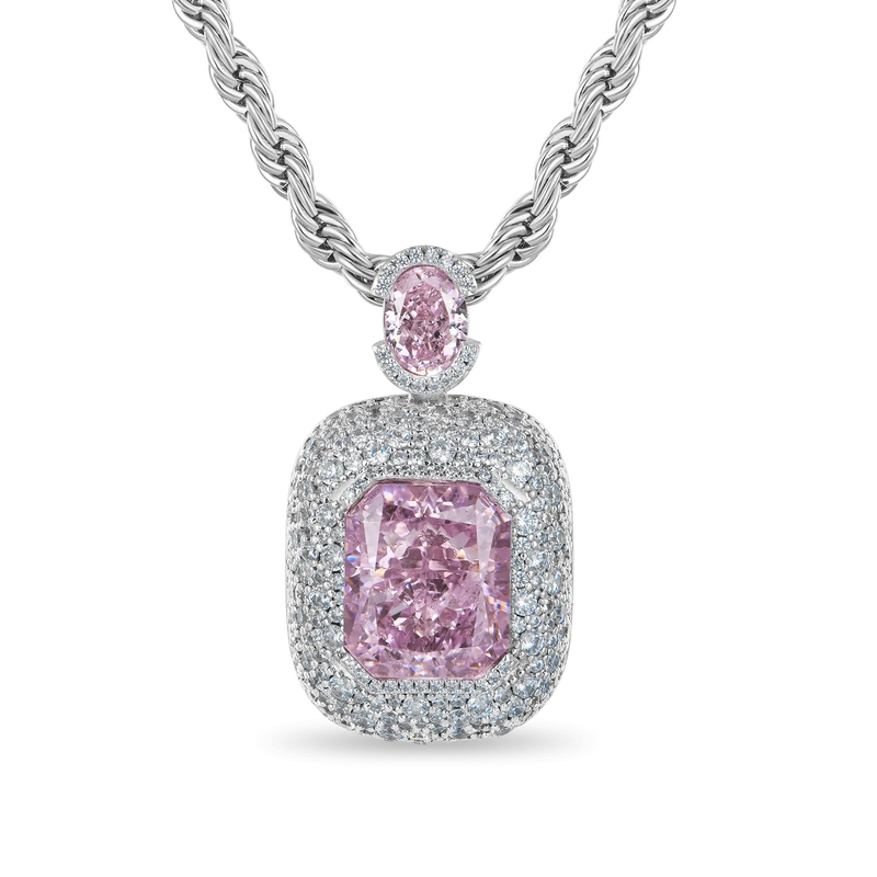 Crushed Ice Emerald Cut Pendant - APORRO