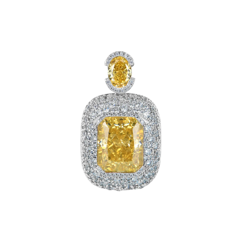 Crushed Ice Emerald Cut Pendant - APORRO