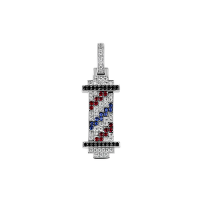 Retro Pixel Barber's pole Pendant