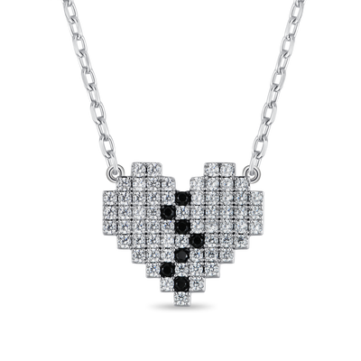 Broken Heart Pixel Adjustable Necklace