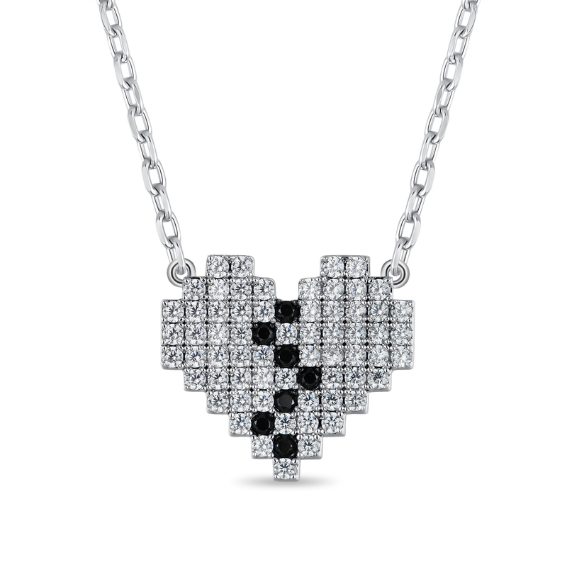 Broken Heart Pixel Adjustable Necklace - APORRO