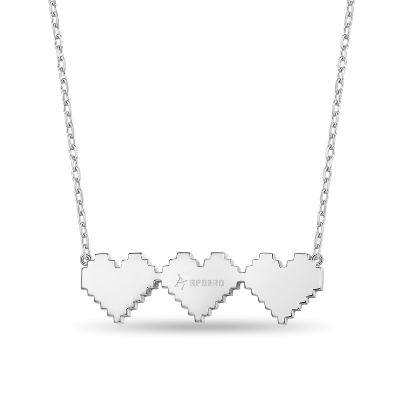 Tri-Broken Heart Pixel Adjustable Necklace - APORRO