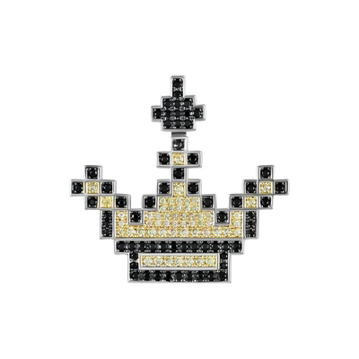 Retro Pixel Crown Pendant