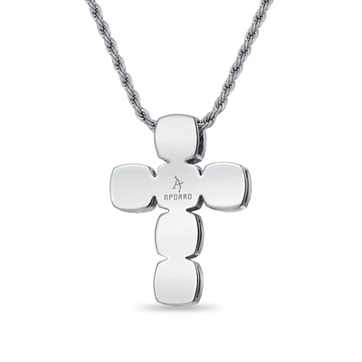 Radiant Cut Clustered Cross Pendant