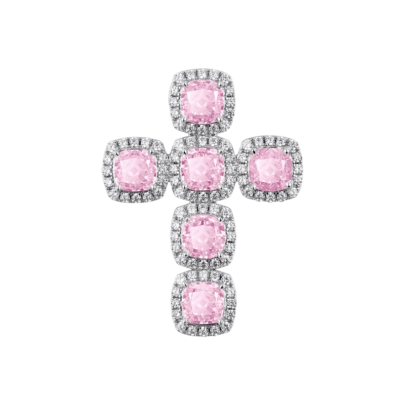 Radiant Cut Clustered Cross Pendant - APORRO