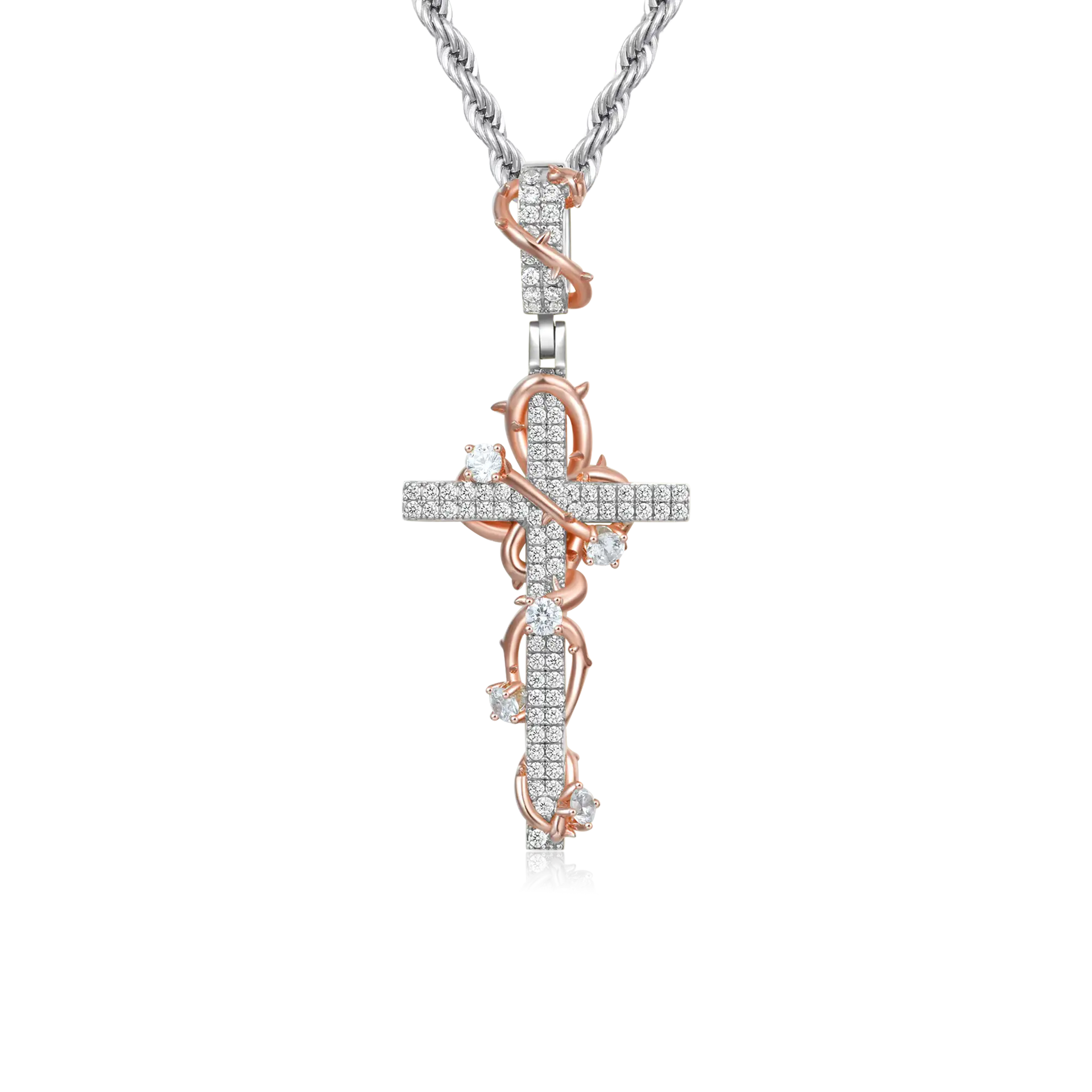 Thorned Rose Cross Pendant | Jewelry For Mens – APORRO
