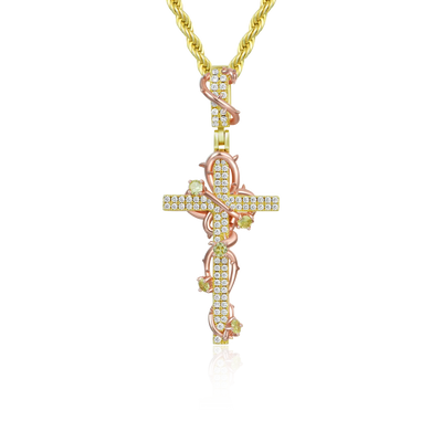 Thorned Rose Cross Pendant